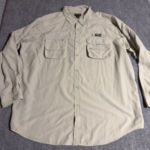 Guide Series Fishing Shirt Mens 3XLT Beige Vented Performance Long Sleeve
